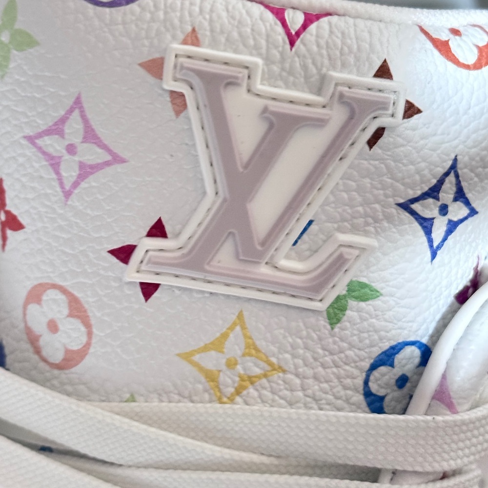 NIB LV x TM Murakami White Multicolor Monogram Trainer Sneakers women’s 8.5 - Picture 13 of 14